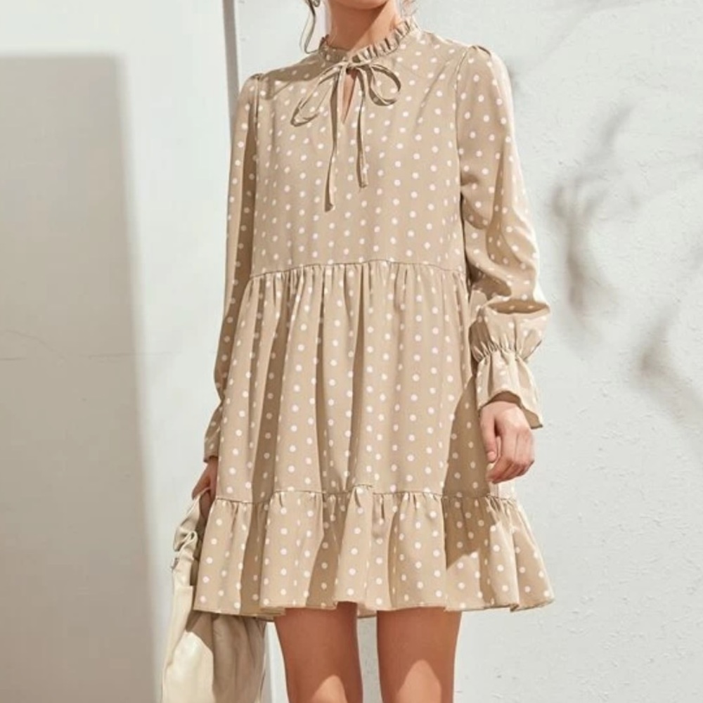 💋3 for $25💋 Boho Nude Ruffle Dress